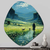 Good Shepherd Christianity Landscape - Asymmetric Metal Wall Art