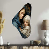 Madonna And Child Christianism Art - Asymmetric Metal Wall Art