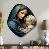 Madonna And Child Christianism Art - Asymmetric Metal Wall Art