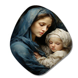 Madonna And Child Christianism Art - Asymmetric Metal Wall Art