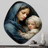 Madonna And Child Christianism Art - Asymmetric Metal Wall Art