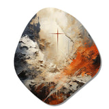 Minimalism Christianity Cross Dream - Asymmetric Metal Wall Art