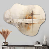 Beige Christianity Cross Of Jessus I - Asymmetric Metal Wall Art