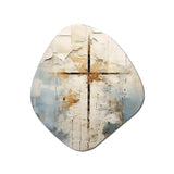 Beige Christianity Cross Of Jessus II - Asymmetric Metal Wall Art