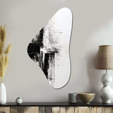 Minimalism Black And White Religious Cross I - Asymmetric Metal Wall Art