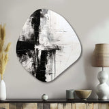 Minimalism Black And White Religious Cross I - Asymmetric Metal Wall Art