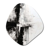 Minimalism Black And White Religious Cross I - Asymmetric Metal Wall Art