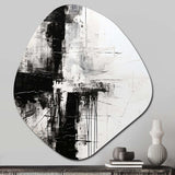 Minimalism Black And White Religious Cross I - Asymmetric Metal Wall Art