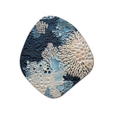 Under Water Blue And White Corals Collage - Asymmetric Metal Wall Art