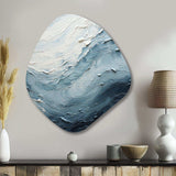 Minimalism Black And Blue Paint Wave II - Asymmetric Metal Wall Art