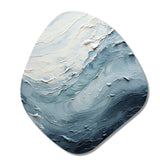 Minimalism Black And Blue Paint Wave II - Asymmetric Metal Wall Art