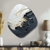 Minimalism Black And White Paint Wave III - Asymmetric Metal Wall Art