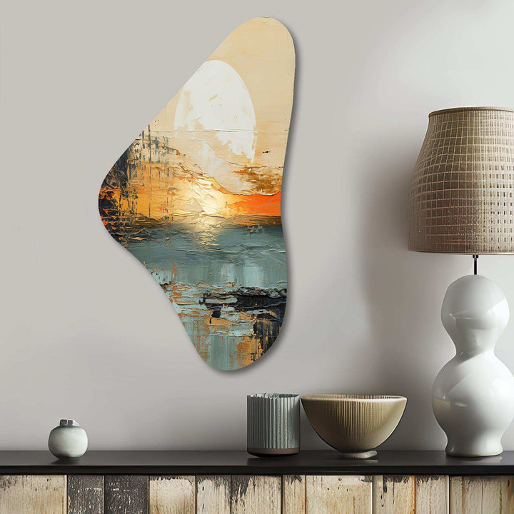 Modern Coastal Mystic Sunrise I - Asymmetric Metal Wall Art