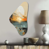 Modern Coastal Mystic Sunrise I - Asymmetric Metal Wall Art