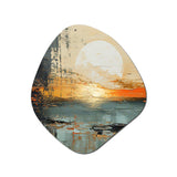 Modern Coastal Mystic Sunrise I - Asymmetric Metal Wall Art