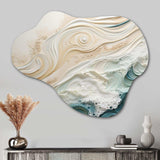 Modern Blue And Beige Sand Aerial View IV - Asymmetric Metal Wall Art