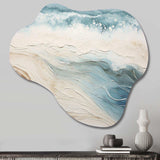 Modern Blue And Beige Sand Aerial View V - Asymmetric Metal Wall Art