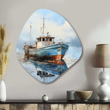 Fishing Boat At The Port IV - Asymmetric Metal Wall Art