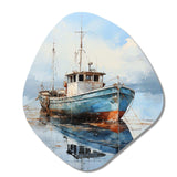 Fishing Boat At The Port IV - Asymmetric Metal Wall Art