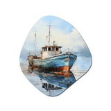 Fishing Boat At The Port IV - Asymmetric Metal Wall Art