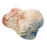 Pink And White Coastal Coral Collage I - Asymmetric Metal Wall Art