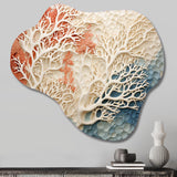 Pink And White Coastal Coral Collage I - Asymmetric Metal Wall Art