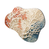 Pink And White Coastal Coral Collage I - Asymmetric Metal Wall Art