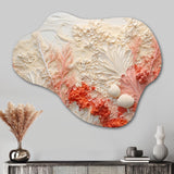 Pink And White Coastal Coral Collage V - Asymmetric Metal Wall Art