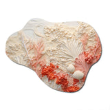 Pink And White Coastal Coral Collage V - Asymmetric Metal Wall Art