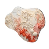 Pink And White Coastal Coral Collage V - Asymmetric Metal Wall Art