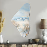 Coastal Ocean Charm In Winter - Asymmetric Metal Wall Art