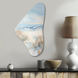 Coastal Ocean Charm In Winter - Asymmetric Metal Wall Art