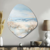 Coastal Ocean Charm In Winter - Asymmetric Metal Wall Art