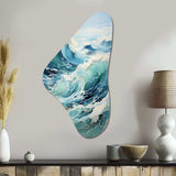 Watercolor Storm Coastal Ocean II - Asymmetric Metal Wall Art