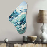 Watercolor Storm Coastal Ocean II - Asymmetric Metal Wall Art