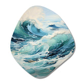 Watercolor Storm Coastal Ocean II - Asymmetric Metal Wall Art