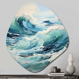 Watercolor Storm Coastal Ocean II - Asymmetric Metal Wall Art