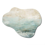 Modern Coastal Beige And Blue River I - Asymmetric Metal Wall Art