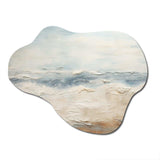 Modern Coastal Beige And Grey River - Asymmetric Metal Wall Art