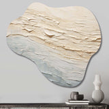 Modern Coastal Beige And Grey River I - Asymmetric Metal Wall Art