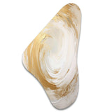 Gold And White Soft Wave Vortex I - Asymmetric Metal Wall Art