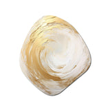 Gold And White Soft Wave Vortex I - Asymmetric Metal Wall Art