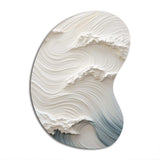 White And Blue Wave Papercut Style I - Asymmetric Metal Wall Art