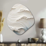 White And Blue Wave Papercut Style I - Asymmetric Metal Wall Art