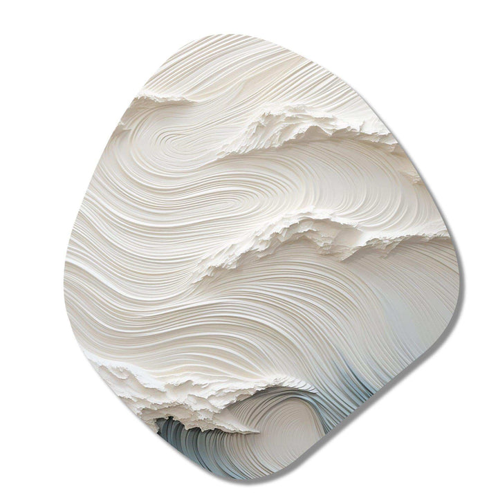 White And Blue Wave Papercut Style I - Asymmetric Metal Wall Art