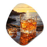 Whiskey On The Beach Horizon I - Asymmetric Metal Wall Art