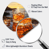 Whiskey On The Beach Horizon I - Asymmetric Metal Wall Art