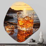 Whiskey On The Beach Horizon I - Asymmetric Metal Wall Art