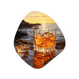 Whiskey On The Beach Horizon I - Asymmetric Metal Wall Art