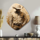 Minimalism Cowboy Painting II - Asymmetric Metal Wall Art